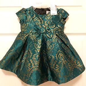 Winter/Christmas Dress - Green & Gold